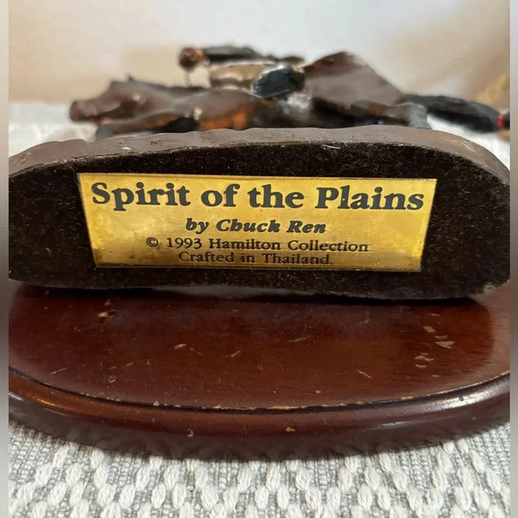Spirit of the Plains by Chuck Ren, Hamilton Collection 1993. Warrior with Spear. - Picture 4 of 8